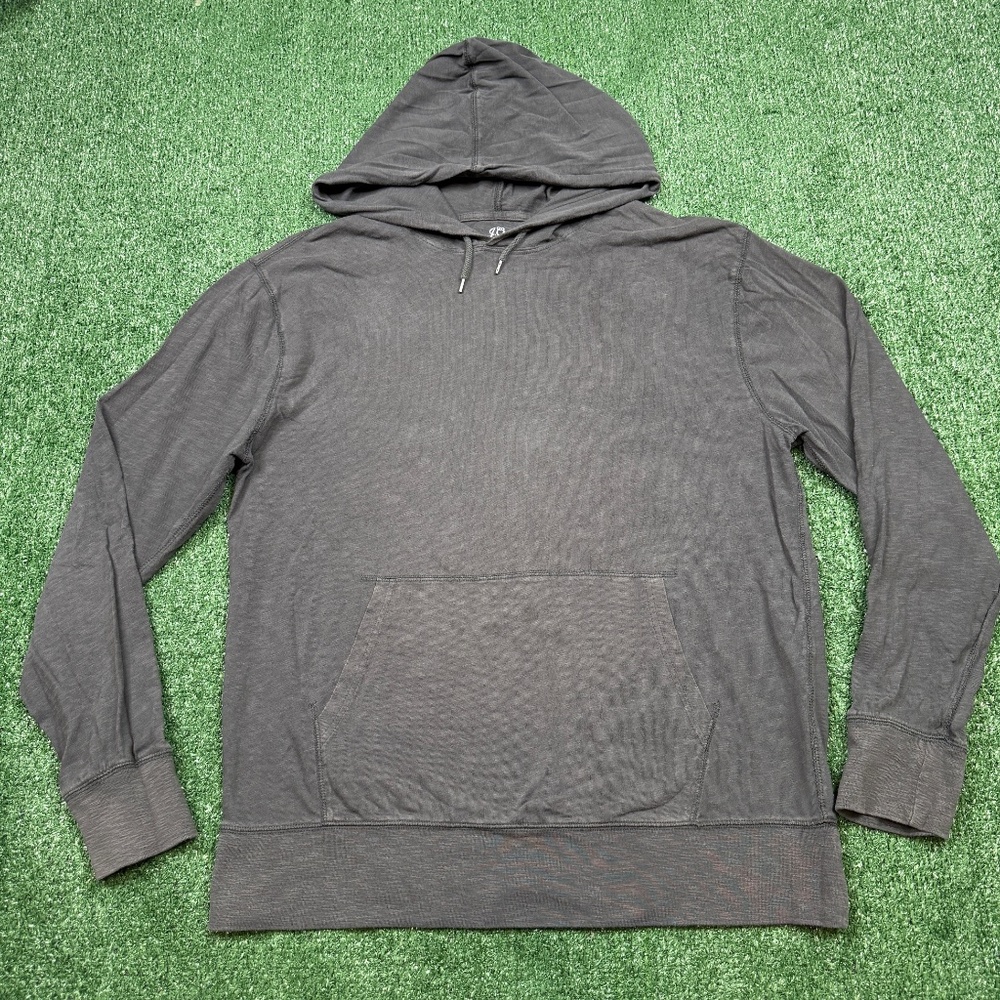 J Crew T Shirt Hoodie Men's Size L Gray Pullover Long Sleeve Knit Goods Casual - Picture 3 of 7